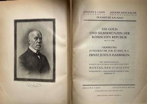 BAHRFELDT M. Monographien. Sammlung r�mischer M�nzen der Republik und des West-Kaiserreichs. Halle-Saale, 1922.  - Asta Numismatica - Associazione Nazionale - Case d'Asta italiane