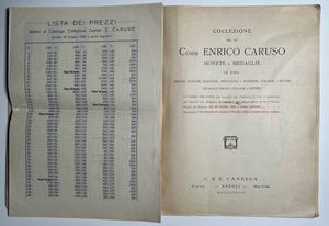 CANESSA C. & E. Collezione del fu Comm. ENRICO CARUSO. Monete e medaglie in oro, greche, romane, medioevali e moderne italiane ed estere, medaglie papali, italiane ed estere. Napoli, 28 giugno 1923.  - Asta Numismatica - Associazione Nazionale - Case d'Asta italiane
