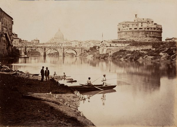 Gioacchino Altobelli , Attribuito a : Senza titolo (Roma, Tevere e Castel Sant'angelo)  - Asta Fotografia: Under 1K - Associazione Nazionale - Case d'Asta italiane