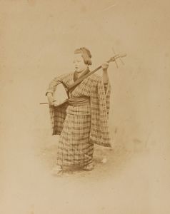 Felice Beato, Attribuito a - Senza titolo (Suonatrice di strada)