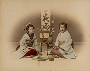 Raimund Von Stillfried, Attribuito a - Senza titolo (Ikebana, l'arte di disporre i fiori)