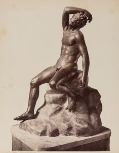 Giorgio Sommer, Attribuito a - Napoli, statua del fauno ; Mosaico della battaglia di Isso