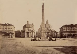 Gustave Eugène Chauffourier, Attribuito a - Piazza del Popolo, Architettura del Valadier
