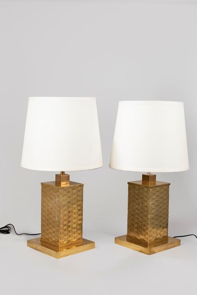 MANIFATTURA ITALIANA : Coppia di lampade da tavolo  - Asta Tiny design - Associazione Nazionale - Case d'Asta italiane