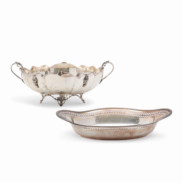 Centrotavola e cestino in argento, Italia e Germania XX secolo  - Asta Argenti dal XVIII al XX secolo - Associazione Nazionale - Case d'Asta italiane