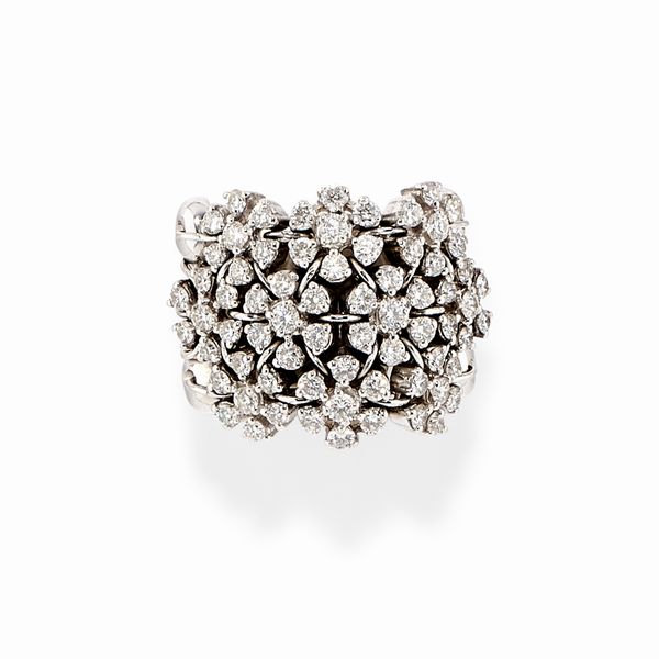 PASQUALE BRUNI : Anello in oro bianco 18K  - Asta Argenti dal XVIII al XX secolo - Associazione Nazionale - Case d'Asta italiane