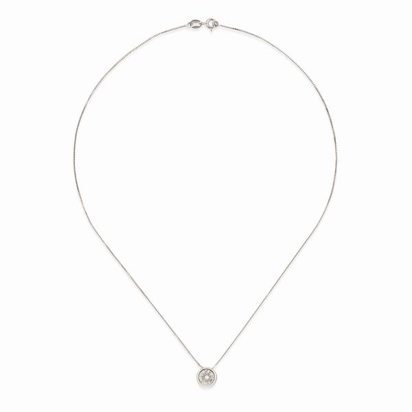 Collana in oro bianco 18k e diamante  - Asta Argenti dal XVIII al XX secolo - Associazione Nazionale - Case d'Asta italiane