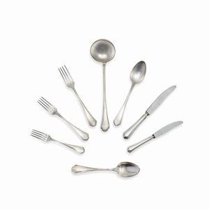 Broggi - Servizio di posate in metallo argentato, Italia, XX secolo