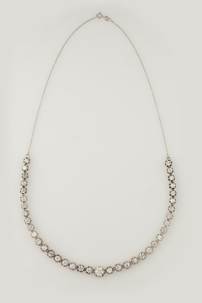 Rivi�re con diamanti di vecchio taglio per ct 8.00 circa  - Asta Fine jewels - Associazione Nazionale - Case d'Asta italiane