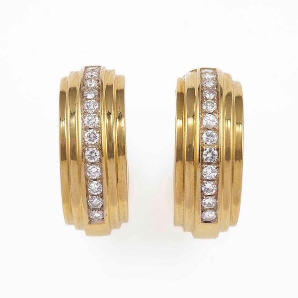 Orecchini con diamanti taglio brillante  - Asta Fine jewels - Associazione Nazionale - Case d'Asta italiane