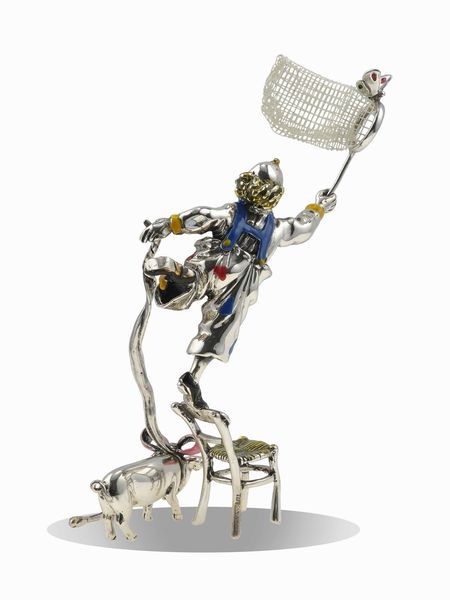 Gene Moore per Tiffany & Co. Due clown con smalti policromi  - Asta Fine jewels - Associazione Nazionale - Case d'Asta italiane