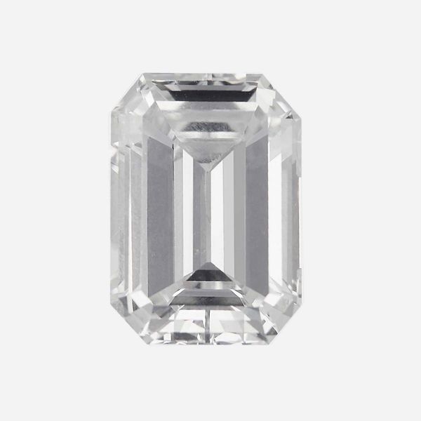 Diamante taglio smeraldo ct 6.21, colore I, caratteristiche interne VS1, fluorescenza none  - Asta Fine jewels - Associazione Nazionale - Case d'Asta italiane