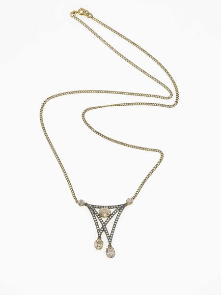 Pendente con diamanti di vecchio taglio  - Asta Fine jewels - Associazione Nazionale - Case d'Asta italiane