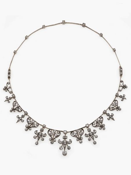 Girocollo con diamanti di vecchio taglio  - Asta Fine jewels - Associazione Nazionale - Case d'Asta italiane