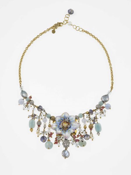 Gabriella Rivalta. Girocollo con pietre dure e smalti policromi  - Asta Fine jewels - Associazione Nazionale - Case d'Asta italiane