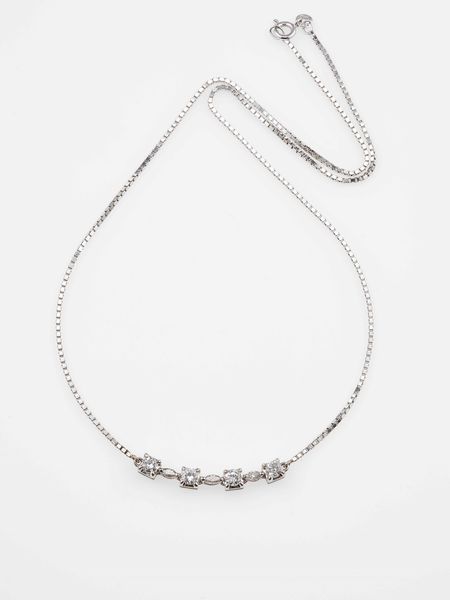 Girocollo con diamanti taglio brillante e taglio navette per ct 1.20 circa  - Asta Fine jewels - Associazione Nazionale - Case d'Asta italiane