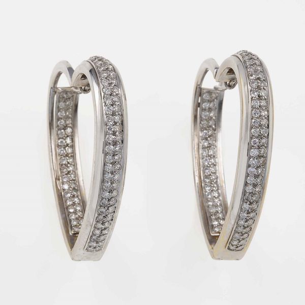 Orecchini cuore con diamanti  - Asta Fine jewels - Associazione Nazionale - Case d'Asta italiane