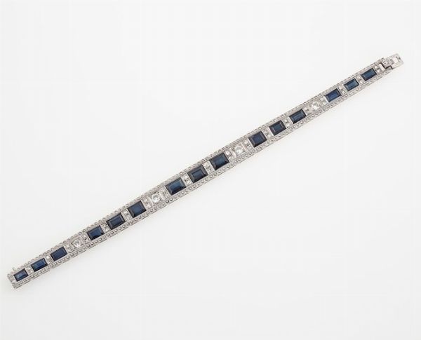 Bracciale con zaffiri e diamanti  - Asta Fine jewels - Associazione Nazionale - Case d'Asta italiane