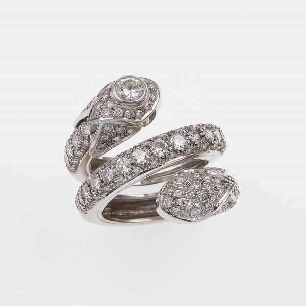 Anello �serpente� con diamanti  - Asta Fine jewels - Associazione Nazionale - Case d'Asta italiane