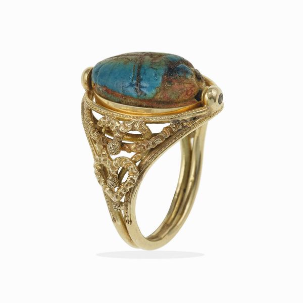 Anello con pietra dura incisa  - Asta Fine jewels - Associazione Nazionale - Case d'Asta italiane