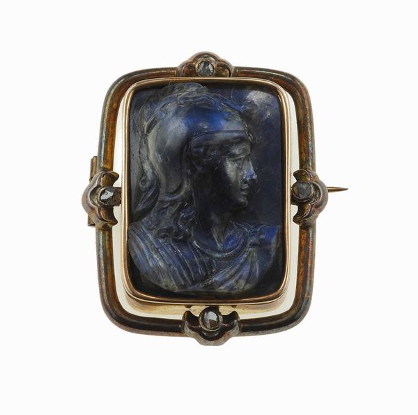 Spilla con cammeo in labradorite  - Asta Fine jewels - Associazione Nazionale - Case d'Asta italiane