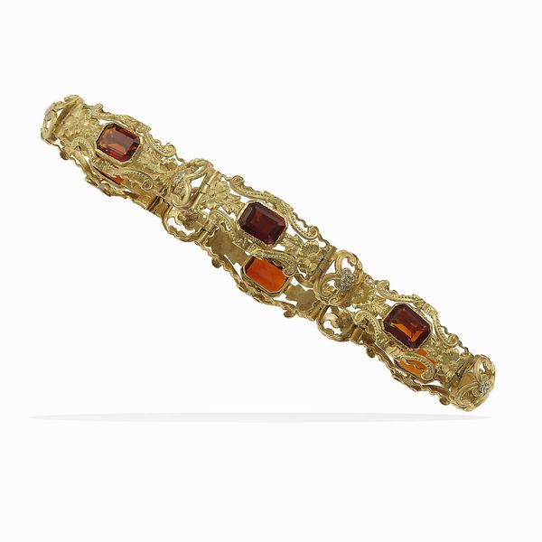Bracciale con quarzi citrini  - Asta Fine jewels - Associazione Nazionale - Case d'Asta italiane