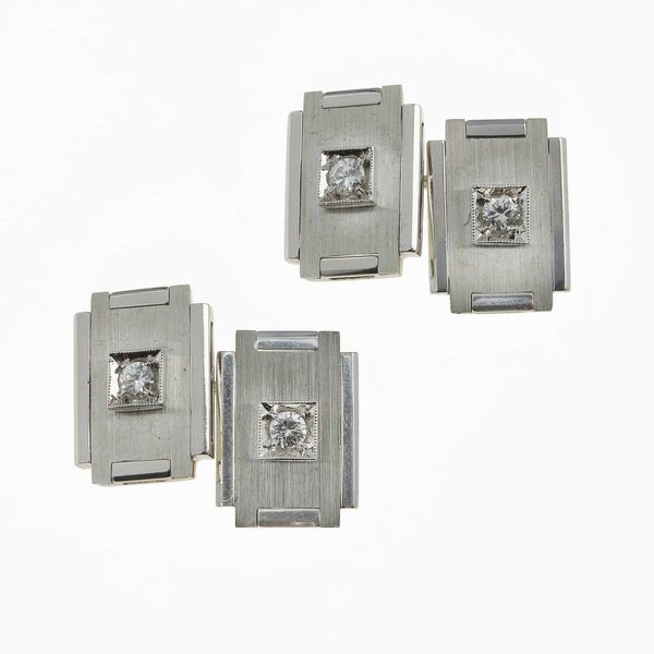 Bottoni da polso con diamanti  - Asta Fine jewels - Associazione Nazionale - Case d'Asta italiane