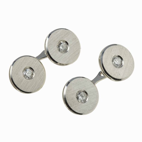 Bottoni da polso con diamanti  - Asta Fine jewels - Associazione Nazionale - Case d'Asta italiane