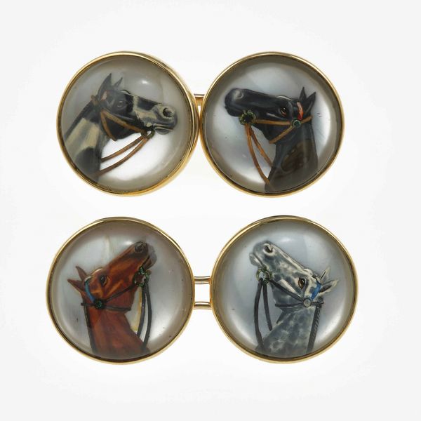 Dunhill, Paris. Bottoni da polso cavallo  - Asta Fine jewels - Associazione Nazionale - Case d'Asta italiane