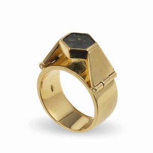 J. Rivire. Anello con smeraldo trapiche  - Asta Fine jewels - Associazione Nazionale - Case d'Asta italiane