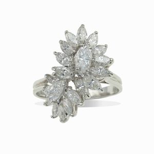Anello con diamanti taglio navetta per ct 2.70 circa  - Asta Fine jewels - Associazione Nazionale - Case d'Asta italiane