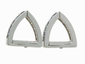 Cartier. Bottoni da polso con diamanti e zaffiri  - Asta Fine jewels - Associazione Nazionale - Case d'Asta italiane