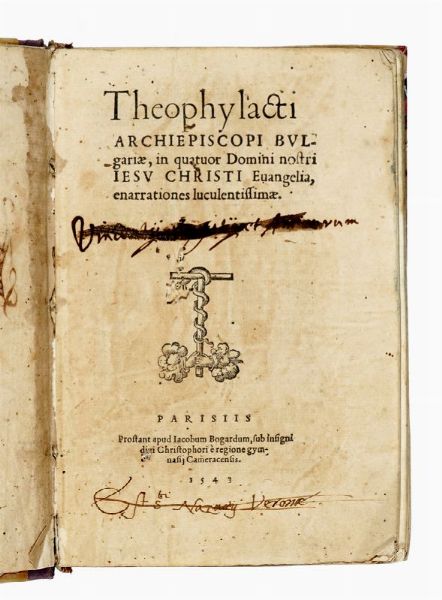 THEOPHYLACTUS : In quatuor domini nostri Iesu Christi Euangelia, enarrationes luculentissimae.  - Asta Libri, manoscritti e riviste [ASTA A TEMPO] - Associazione Nazionale - Case d'Asta italiane