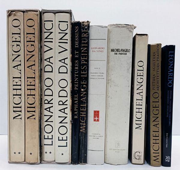 Lotto di 9 opere su Michelangelo, Leonardo e Raffaello.  - Asta Libri, manoscritti e riviste [ASTA A TEMPO] - Associazione Nazionale - Case d'Asta italiane