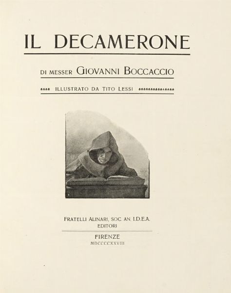 GIOVANNI BOCCACCIO : Il decamerone [...] illustrato da Tito Lessi.  - Asta Libri, manoscritti e riviste [ASTA A TEMPO] - Associazione Nazionale - Case d'Asta italiane
