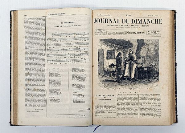 Journal du Dimanche. Littrature, Histoire, Voyages, Musique.  - Asta Libri, manoscritti e riviste [ASTA A TEMPO] - Associazione Nazionale - Case d'Asta italiane