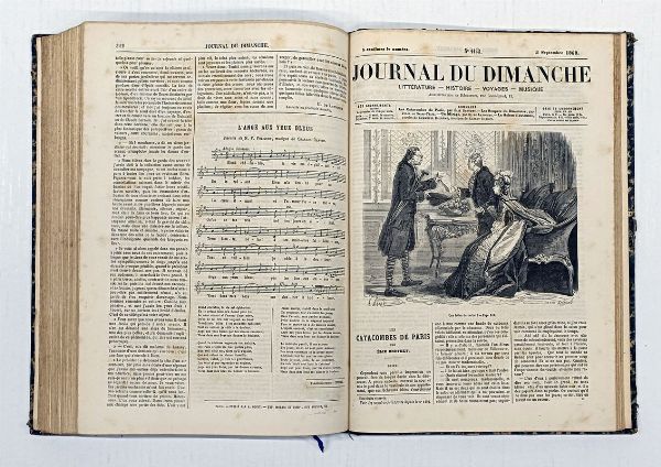 Journal du Dimanche. Littrature, Histoire, Voyages, Musique.  - Asta Libri, manoscritti e riviste [ASTA A TEMPO] - Associazione Nazionale - Case d'Asta italiane