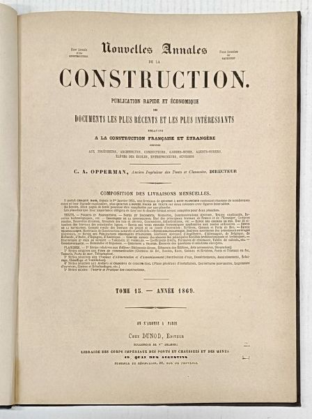 Nouvelles Annales de la Construction. Publication rapide et conomique des documents [...] relatifs  la construction franaise et trangre.  - Asta Libri, manoscritti e riviste [ASTA A TEMPO] - Associazione Nazionale - Case d'Asta italiane