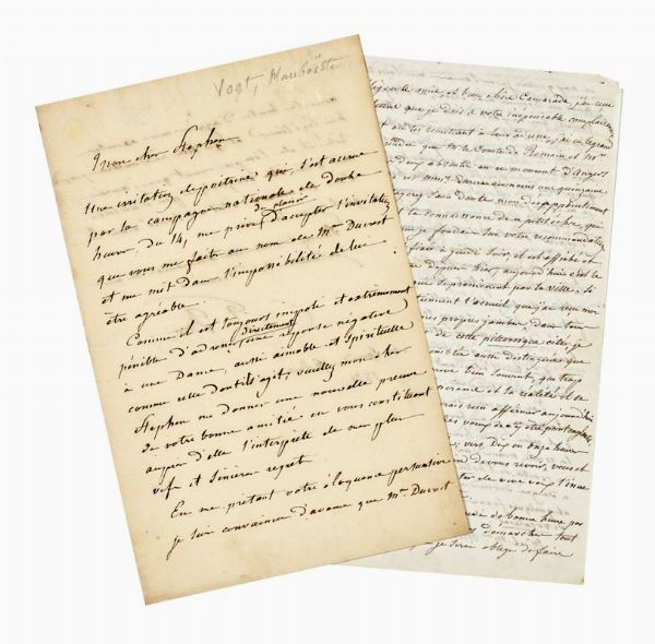 Raccolta di 110 lettere, cartoline e biglietti da visita di compositori e musicisti stranieri.  - Asta Libri, manoscritti e riviste [ASTA A TEMPO] - Associazione Nazionale - Case d'Asta italiane