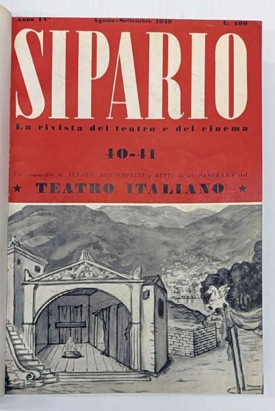 Sipario. Rassegna mensile dello spettacolo.  - Asta Libri, manoscritti e riviste [ASTA A TEMPO] - Associazione Nazionale - Case d'Asta italiane