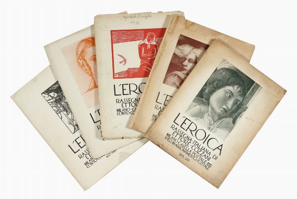 ETTORE COZZANI : Lotto composto di 17 numeri de L'Eroica. Rassegna italiana di Ettore Cozzani.  - Asta Libri, manoscritti e riviste [ASTA A TEMPO] - Associazione Nazionale - Case d'Asta italiane