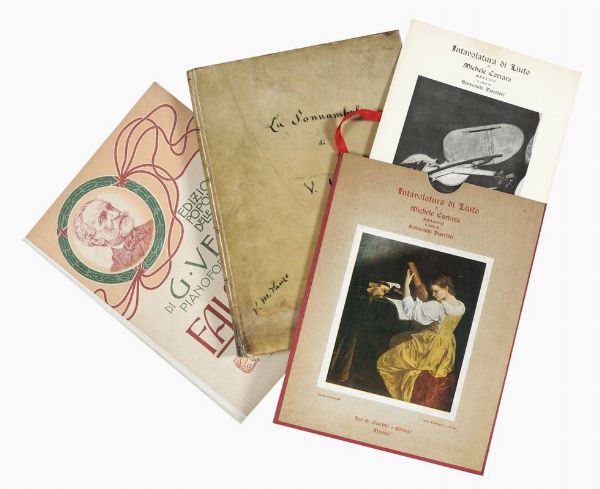 Raccolta di 12 spartiti per canto e pianoforte, per pianoforte solo e facsimili di musica rinascimentale.  - Asta Libri, manoscritti e riviste [ASTA A TEMPO] - Associazione Nazionale - Case d'Asta italiane