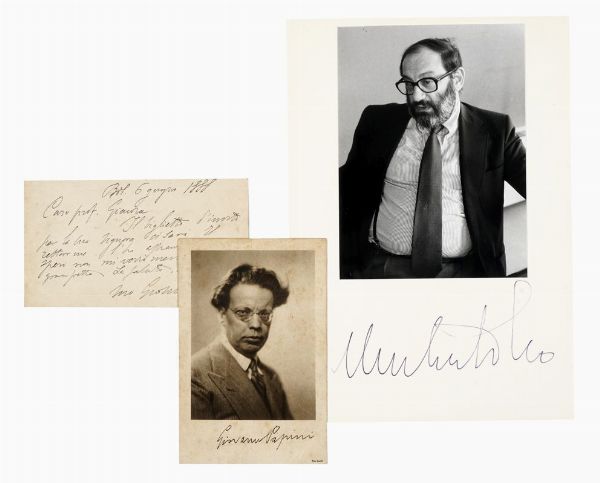 Raccolta di 5 autografi di scrittori.  - Asta Libri, manoscritti e riviste [ASTA A TEMPO] - Associazione Nazionale - Case d'Asta italiane