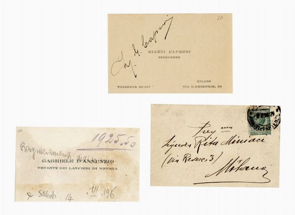 Raccolta di 6 biglietti da visita.  - Asta Libri, manoscritti e riviste [ASTA A TEMPO] - Associazione Nazionale - Case d'Asta italiane