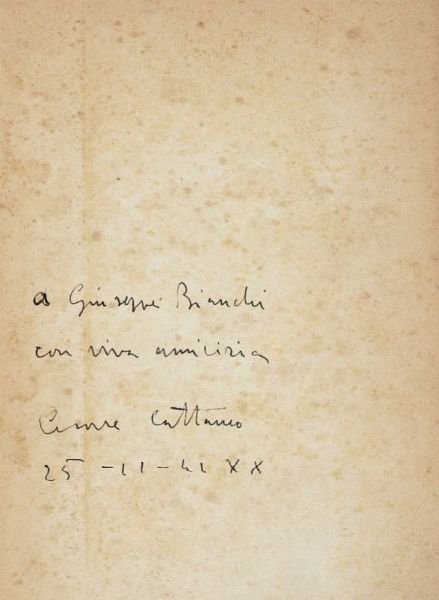 CESARE CATTANEO : Giovanni e Giuseppe. Dialoghi d'architettura.  - Asta Libri, manoscritti e riviste [ASTA A TEMPO] - Associazione Nazionale - Case d'Asta italiane