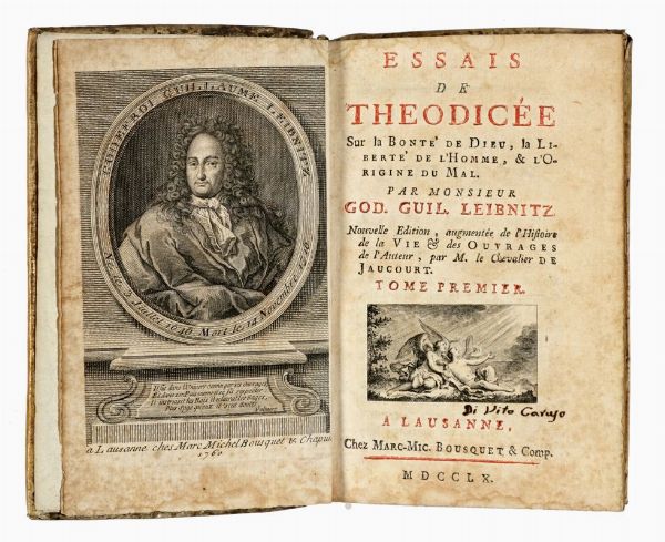 GOTTFRIED WILHELM VON LEIBNIZ : Lotto composto di 3 opere in lingua francese.  - Asta Libri, manoscritti e riviste [ASTA A TEMPO] - Associazione Nazionale - Case d'Asta italiane