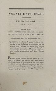 Annali Universali di medicina compilati da Annibale Omodei.  - Asta Libri, manoscritti e riviste [ASTA A TEMPO] - Associazione Nazionale - Case d'Asta italiane