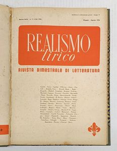 Realt, (poi) Realismo lirico. Rivista bimestrale di letteratura.  - Asta Libri, manoscritti e riviste [ASTA A TEMPO] - Associazione Nazionale - Case d'Asta italiane