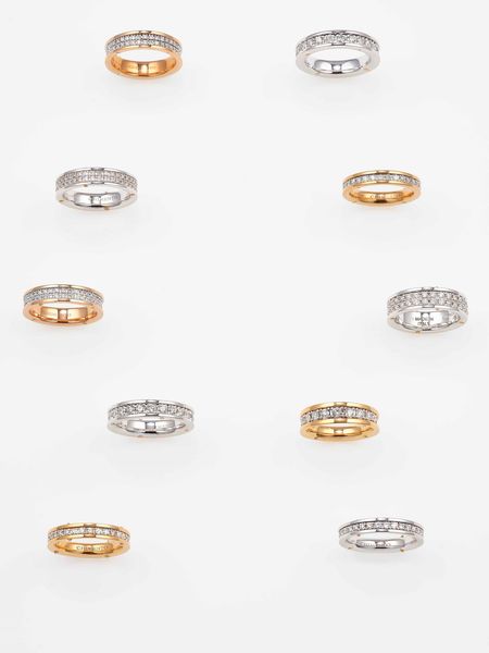 Modello Aeternitas. Lotto composto da dieci anelli con diamanti  - Asta Gioielli Contemporanei - Associazione Nazionale - Case d'Asta italiane