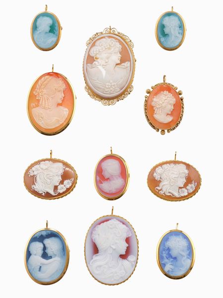 Lotto composto da undici cammei  - Asta Gioielli Contemporanei - Associazione Nazionale - Case d'Asta italiane